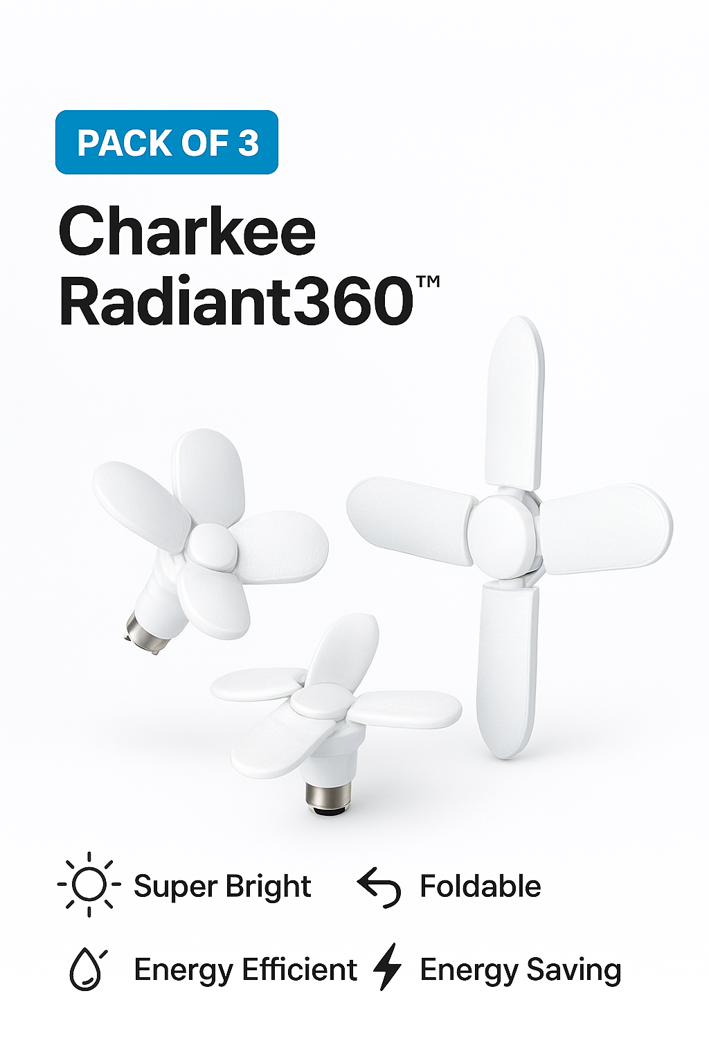 Charkee Radiant360™ Foldable Bulbs 25W