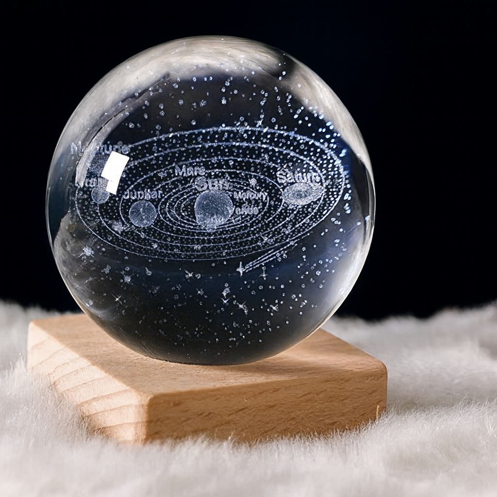 3D Crystal Ball LED Lamp – Decorative Night Light